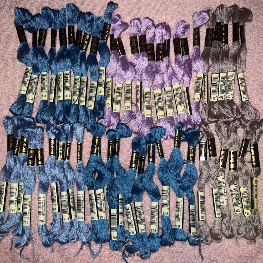 DMC Embroidery Floss-50 Skeins piece 8.7 yd each 100% Cotton 8 Meters each